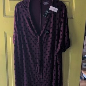 Lane Bryant Women's Maroon Polka Dot Shirt